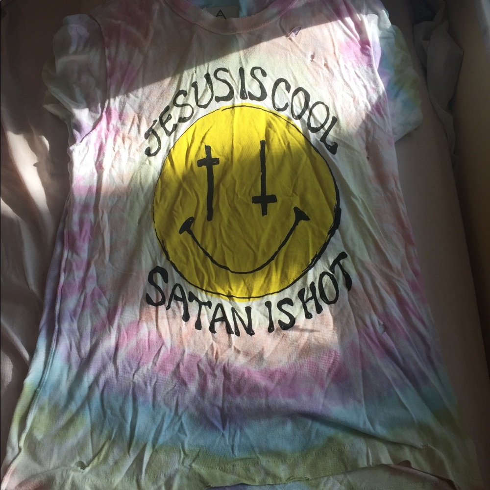 UNIF distressed tie dye t-shirt